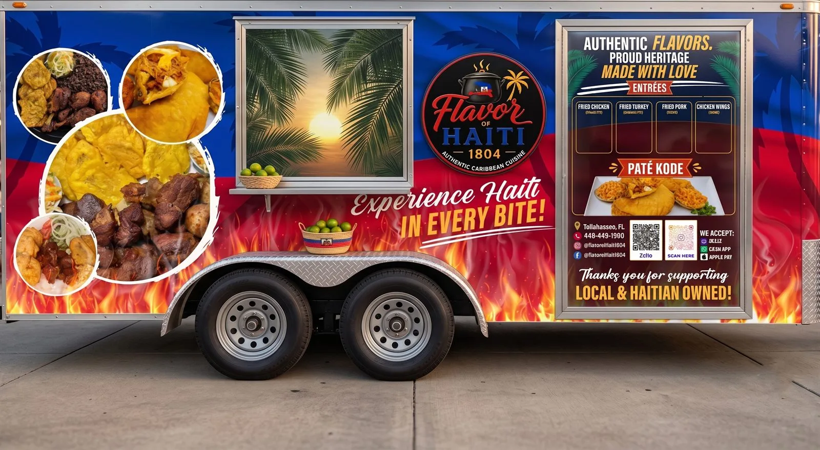 Flavor of Haiti 1804 food truck — Experience Haiti in every bite. Authentic Caribbean cuisine, Tallahassee, FL.